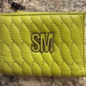 Steve Madden Neon Green Quilted Bi-fold Wallet